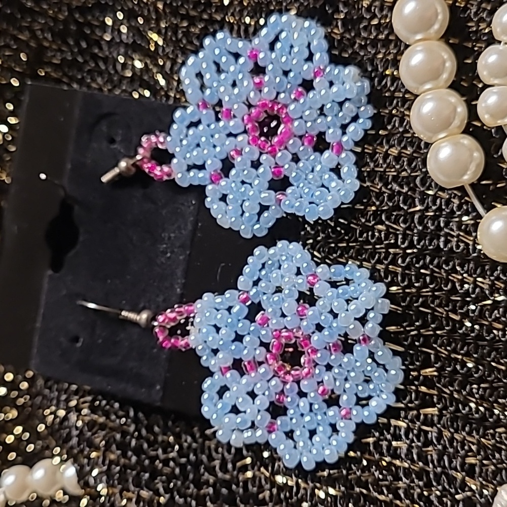 Beaded flower earrings